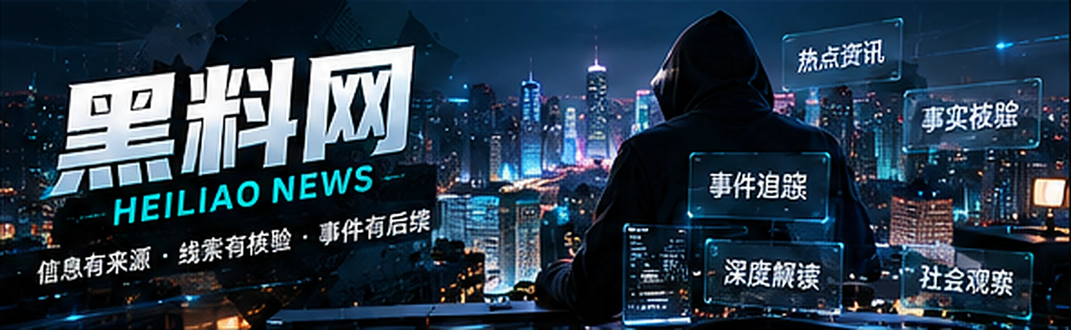 黑青配色的内容资讯概念视觉（概念配图）